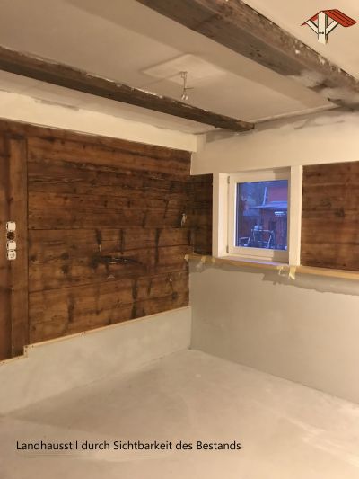 Landhausstil durch Sichtbarkeit des Bestandes .